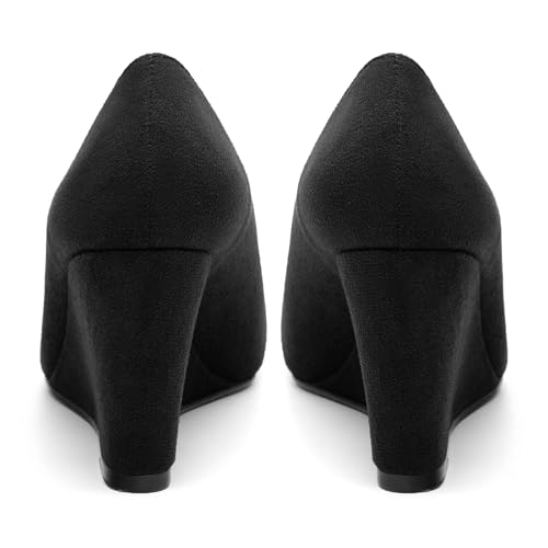 Womens Heeled Pumps, Pointed Toe Wedge High Heels Pump Shoes for Women 3.3"4