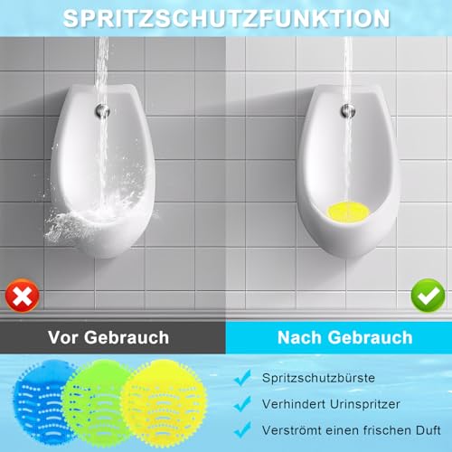 CUEMOON 15 Stück Urinalsieb Mit Duft, 3D Wellen Anti Spritz Geruchsschutz für Toiletten, Badezimmer, Bürohotels