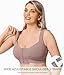 BRABIC Front Closure Post Surgery Compression Bras for Women Mastectomy Bra with Adjustable Straps Wirefree Purple Brown