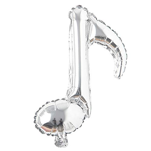 Musical notes foil mylar balloons Wedding birthday party supplies inflatable wedding decorations supplies helium balloon (Single Note Silver)