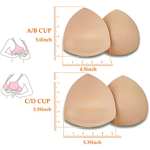 Taohua Garden 5 Pairs Bra Pads Inserts,Removable,Breathable, Air Cotton,Foam Sponge (3Colors, A/B Cup) #TOP1