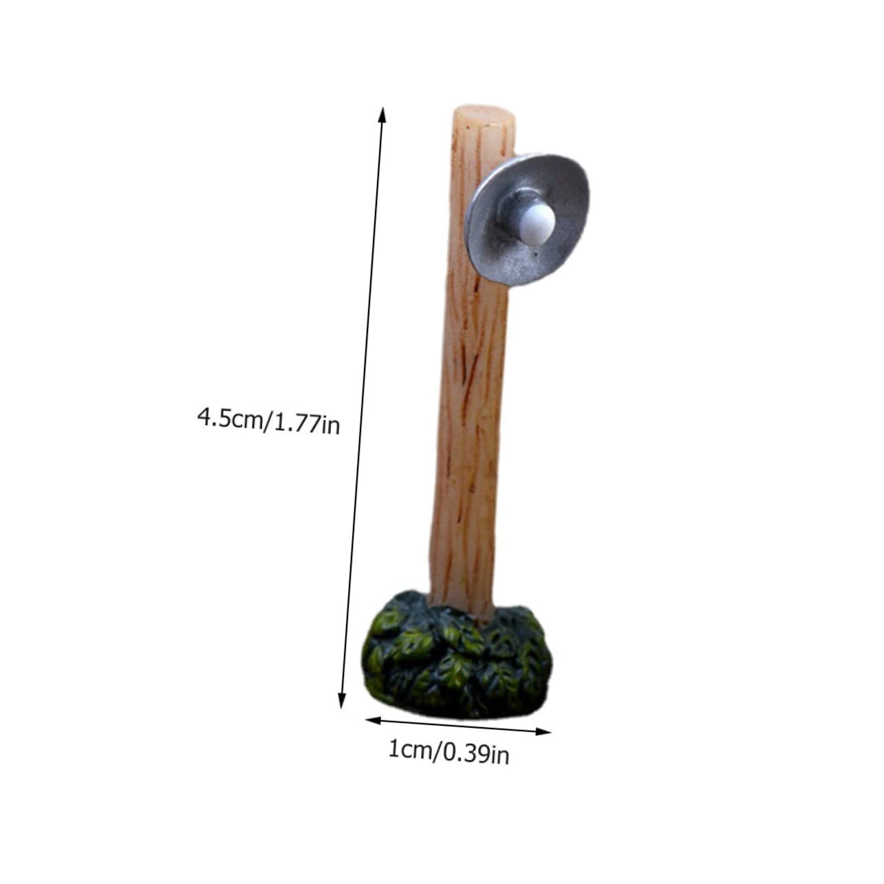 Kisangel 4pcs Miniature Street Lamp Ornaments Lifelike Resin Village Decor for House and Moss Landscape for Garden Path Accessories
