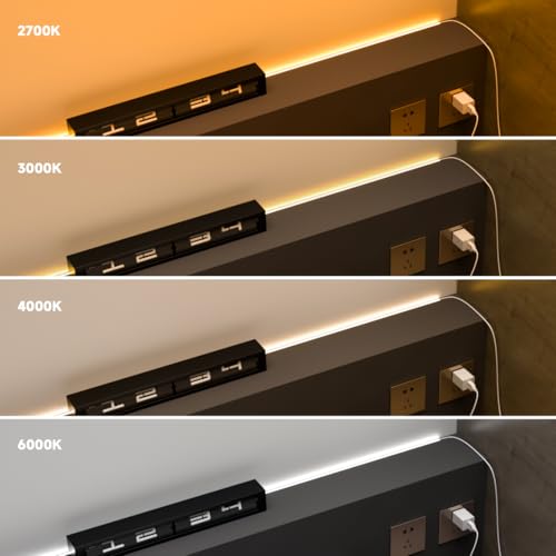 Image of BTF-LIGHTING FCOB USB Powered Warm White 2700K COB LED Strip Lights 3.28FT 320LEDs 5V 8mm Width 90+ High CRI Ultra Bright Flexible Light for 3D Printer TV Backlight Display Cabinet PC DIY Decor
