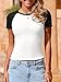 Imily Bela Womens Summer Short Sleeve T Shirts Slim Fitted Raglan Color Block Crop Tops 2025 Basic Casual Y2k Stretchy Tee