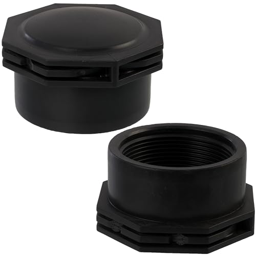 AERZETIX - Lot de 2 Bouchons Femelles 2 à Visser pour Tuyau d'Arrosage Système Goutte à Goutte - Pression Max 10 Bars - en Polyéthylène - Raccord Circuit Capuchon Irrigation - C75029