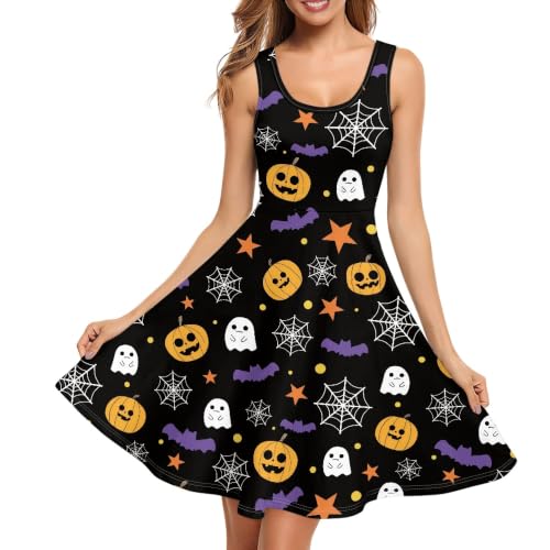 Image of TOADDITDO Womens Summer Sleeveless Tank Dress with 2 Side Pockets XS-4XL Plus Size