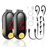 Super Mini Walkie Talkies 2-Pack: Ultra-Lightweight Rechargeable Two-Way Radios with Earpieces - Discrete Communication for Restaurants, Retail, Hospital, Outdoor Sports & Travel