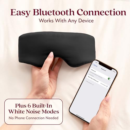 SilkSound 100% Mulberry Silk Bluetooth Sleep Mask, Skin-Friendly Sleeping Eyemask with Bluetooth Headphones, Sleep Gifts for Women, Silk Eyemask Headband Headphones for Sleeping Side Speakers — view 5