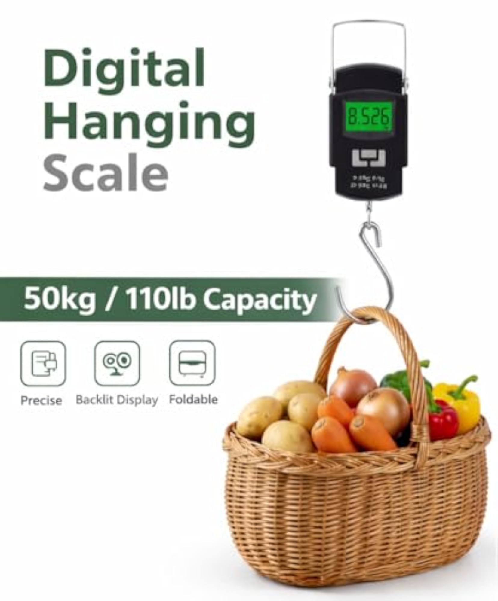 50kg Digital Hanging Scale for Luggage