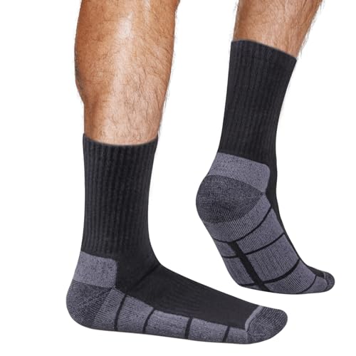 Men's Socks Moisture Wicking Cushioned Comfort Everyday Work Training Sports Athletic Crew Socks for Men, 5 Pairs2