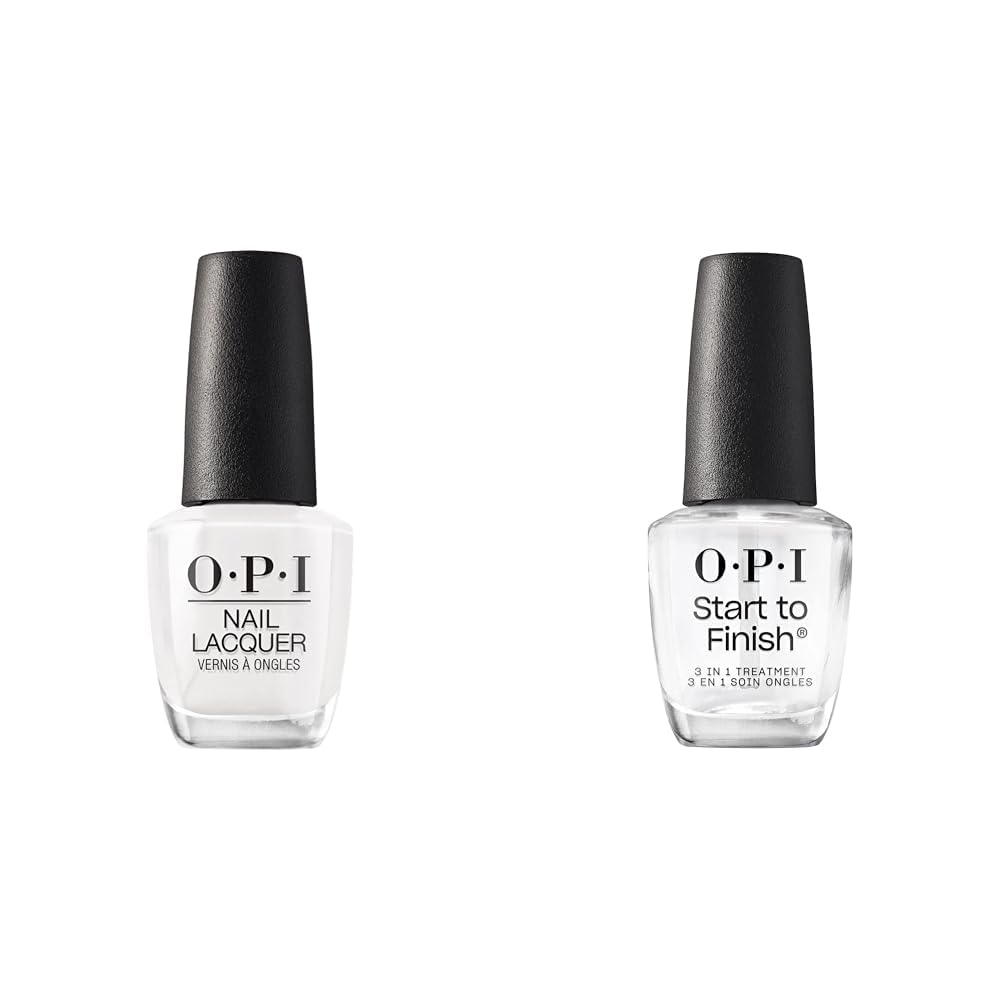 OPI Nail Lacquer Pack repara uñas débiles usando el esmalte Alpine Snow y el protector 15 ml 2