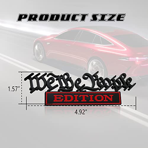 Image of We The People Edition Emblems, 3D Full Metal Car Decals with Strong Adhesive, Personalized Decoration Labels Car Badges to Highlight Yourself,Universal Car Accessories for Trucks SUVs (Black+Red)