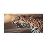 wuzihanptpt Tapis de Souris de Jeu Ceylan Leopard Grand Format Base en Caoutchouc Surfaces Lisses antidérapant 30 x 60 cm