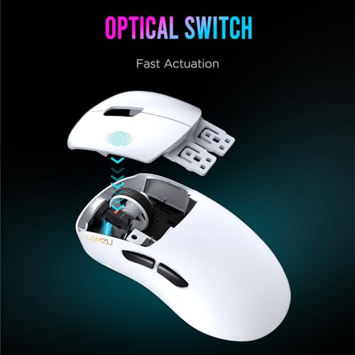 Miniatura 6 de Lamzu Thorn - Ratón Inalámbrico Para Juegos, Ultraligero, 52 G, 26000 Dpi, Ergonómico, Interruptor Óptico, Codificador Ttc Plateado, Sensor Paw3395, Mcu Nordic 52840-Blanco Polar, Compatible Con 4k