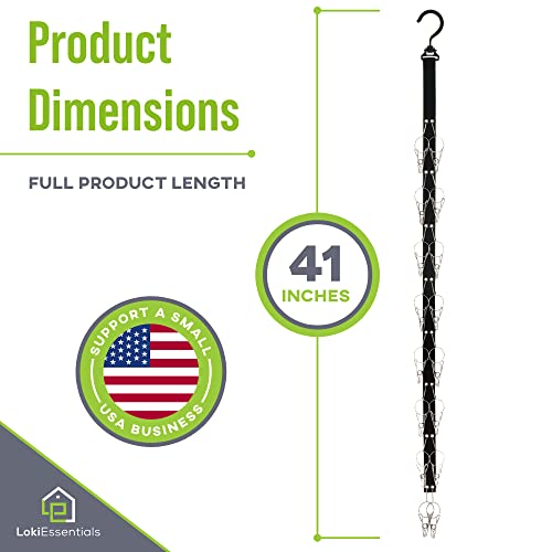 LokiEssentials-Hat-Organizer-Holder-Rack-for-Closet-Rod-2-Pack-Easy-Hat-Storage-Hangers-for-Baseball-Cap-16-Large-Premium-Clips-for-Ball-Golf-Caps-Beanies-Sports-Cap-Organization