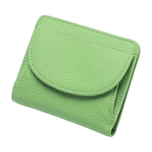 Joyfullygo Wallet, Unisex Pebble Leather Wallet, Coin Holder & Cash Slots, Genuine Leather Wallet for Men & Women, Can Hold Coins, Id Cards (Avocado Green)