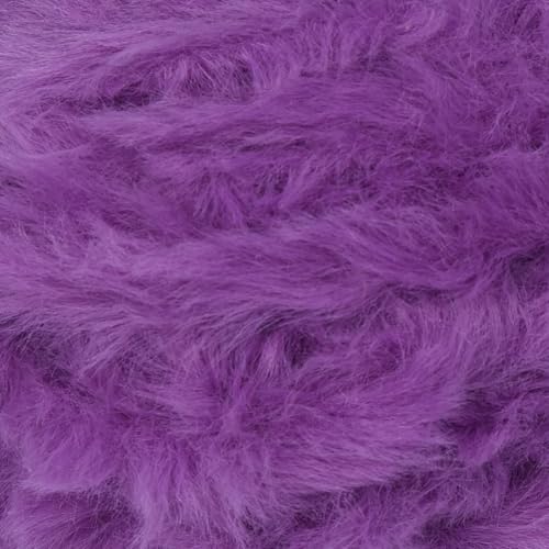 Image of NICEEC 2 Skeins Faux Fur Yarn Super Soft, Chunky & Fluffy, Eyelash Yarn for Crochet & Knitting (Total Length 70yds,3.53oz) - Violet