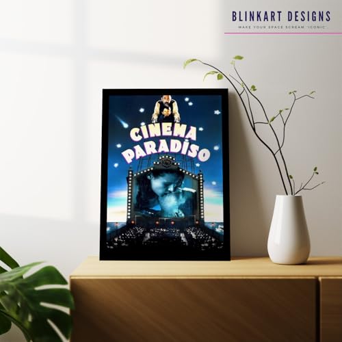 Image of BLINKART Cinema Paradiso (1988) Movie Poster Frame 8x12 Inch | Premium 300 GSM Paper Wall Print | Vintage Film Artwork for Home, Bedroom, Living Room, Office | Framed Photo Decor