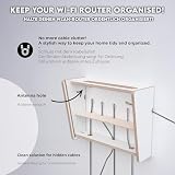 MOE UHANE Osłona na router WiFi z przesuwanym frontem, organizer i skrzynka na modem z regulowaną półką, obudowa do montażu ściennego