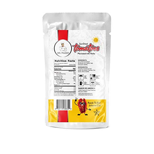 Pack Of "10" Bags In A Box. Sundried Tomatoes ,35.2 Oz. Marinated With Italian Herbs, Salted, Julienne Cut,Ready To Eat, Kosher, Non-Gmo, Vegan, Gluten Free, Rich Lycopene, #TOP4