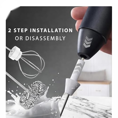 Image of Nova Premium Coffee Frother 1 Year Warranty Electric Handheld Milk Frother for Coffee, Latte & Cappuccino | High Speed Foam Maker with Stainless Steel Whisk | Portable Coffee Beater Bundle Pack