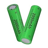 BENKIA ICR18650 Rechargeable Battery 2000mAh 3.7Volt Li-ion Batteries Flat Top 2 Pack 18650 Rechargeable Battery for Flashlights Headlamps