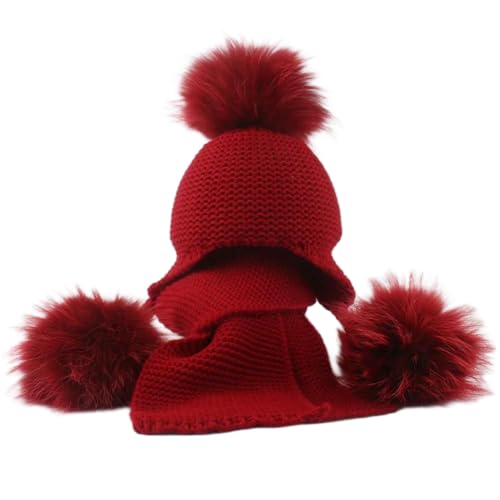 Gorro y bufanda para niños que cubre las orejas del viento frío