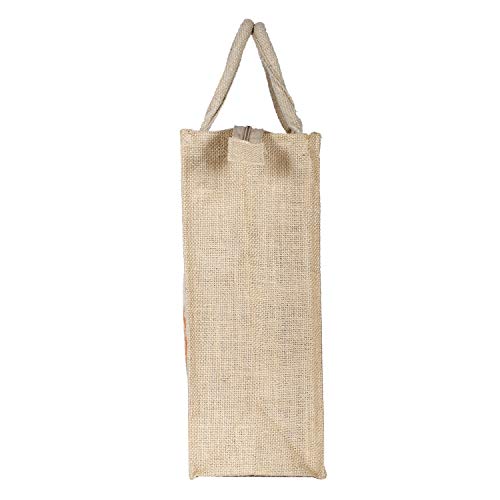 Image of Kuber Industries Jute 4 Pieces Lunch Carry Bag (Green)-CTKTC13293