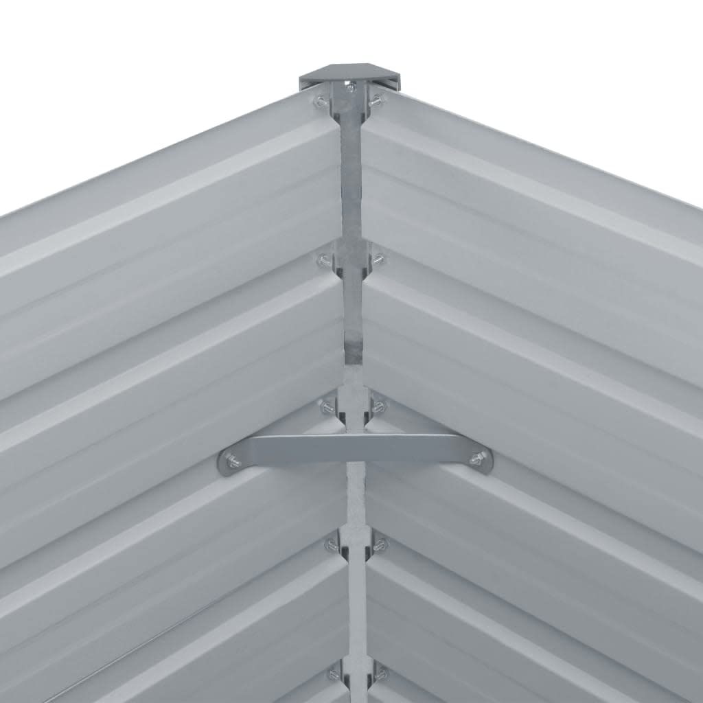 vidaXL Letto di Coltura Rialzato Cura Piante Orto da Balcone Bordo Arrotondato Elegante Fiori Vaso Fioriera 160x80x45 cm in Acciaio Zincato Verde