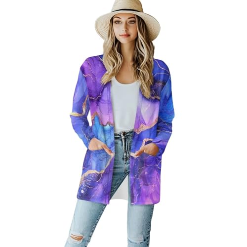Image of Womens Open Fron Cardigan Sweaters Long Sleeve Tops Daily Coats