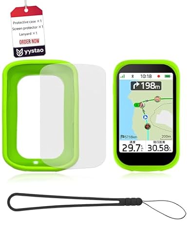 Etui ochronne do urządzenia nawigacyjnego iGPSPORT BSC500 GPS, yystao etui silikonowe, w zestawie 1 miękka folia PET i 1 smycz na klucze, odporne na uderzenia, wodoodporne, pyłoszczelne, zielone