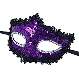 GMQWRK Maschere e occhiali per adulti donne uomini scintillanti paillettes veneziane maschere per gli occhi mezza faccia maschera in maschera copricapo Mardi Gras Mask 2026 Rave Ball Party Carnival