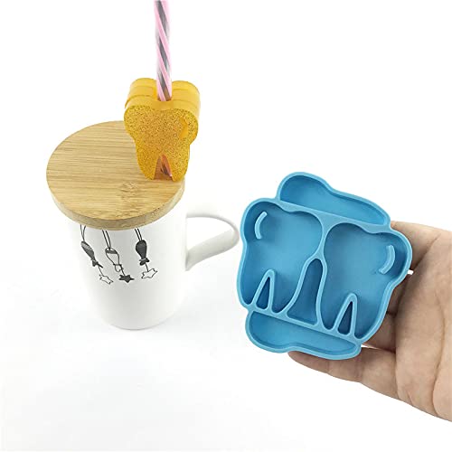 Xidmold 2 Pcs Tooth Shaped Silicone Straw Topper Molds, Straw Topper Attachment Molds Decoration Casting Mold, Jewelry Making Clay Mould DIY Crafts