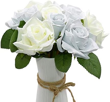 Miniatura 2 de Sunnyskar - Ramo de rosas artificiales para el hogar, boda, vacaciones, fiesta, decoración, accesorios de fotografía, florero, arreglo floral,