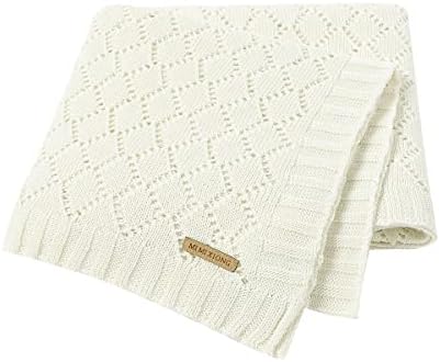 mimixiong Baby Cellular Blanket - Boy and Girls (White,100cm×80cm)