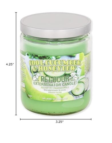 Image of Pet Odor Exterminator Candle 13oz jar, Cool Cucumber & Honeydew