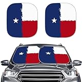 Tomeusey Texas Flag Car Windshield Sun Shield,2 Pieces Universal Fit Eagle Windshield Protector for SUV, Truck, Cars,28.5x25.5inch, Texan Pride Car Accessories