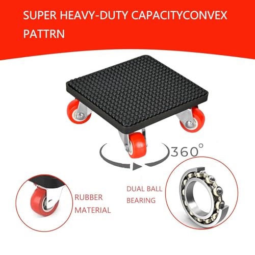 JUGGPENG 9-Teiliges Möbel Transportroller Set, Schwerer Möbelheber mit Verlängerungsstange und 4 Möbelroller, 360 Grad Drehbar Rads, 400kg Tragfähigkeit, Möbeltransporter Möbeltransportrollen