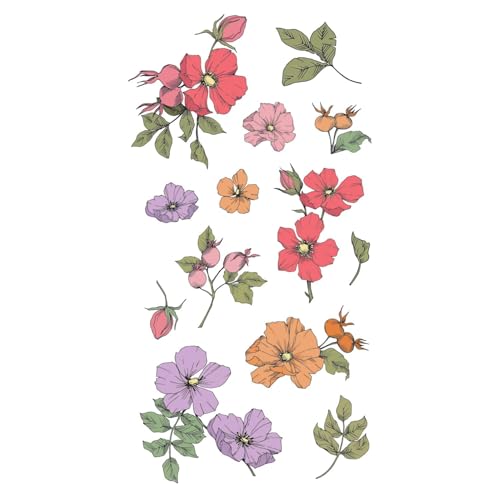 Sizzix �N���A�X�^���v�Z�b�g ���C���h�t�����[�{�^�j�J��/Clear Stamps Set 13pk - Wildflower Botanicals [666870] ���{���K�i