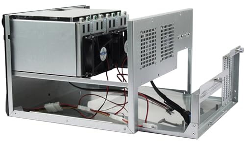 Image of 8 + 1 Bay DIY NAS Case, 8 x 2.5 /3.5″ Tray + 1 x 2.5″ Internal Bay. MB MATX /ITX. Flex PSU. Front USB 3.0 8cm Chassis Fan Hot Swap Backplane. Network Attached Storage Private Cloud Enclosure