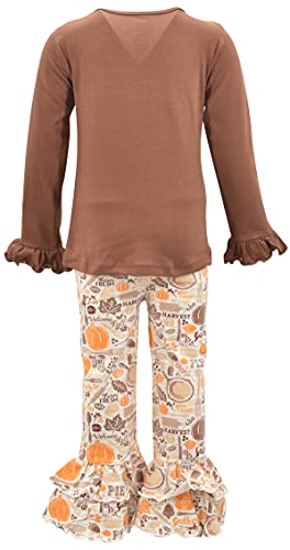 Image of Unique Baby 2 Piece Girls Double Ruffle Leggings and Long Sleeve Shirt Clothes Set Kid and Toddler Girl Outfit