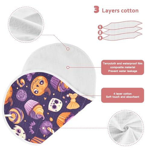 vvfelixl Baby Burp Cloths Halloween Candy Baby Newborn Cotton Burping Cloths Set Babys Washcloths 4 Pack3