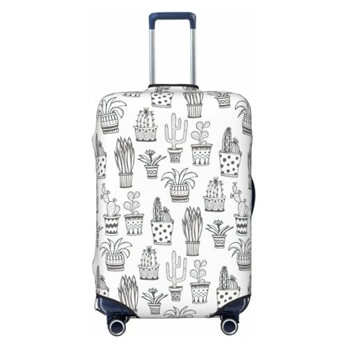 Cactus Plants Print Luggage Suitcase Cover Protector Luggage Washable Covers With Concealed Zipper