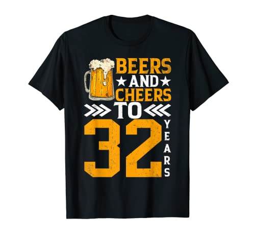 Taza de cerveza con 32 cumpleaños Camiseta