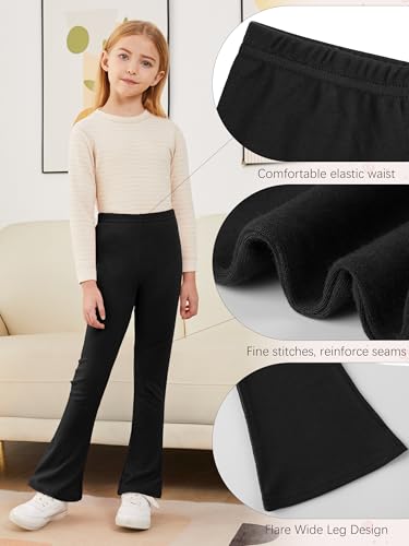 4 Pack Girls Cotton Flare Leggings Kids High Waist Bell Bottoms Leggings Boot Cut Yoga Pants for Girls 2–14 Years3