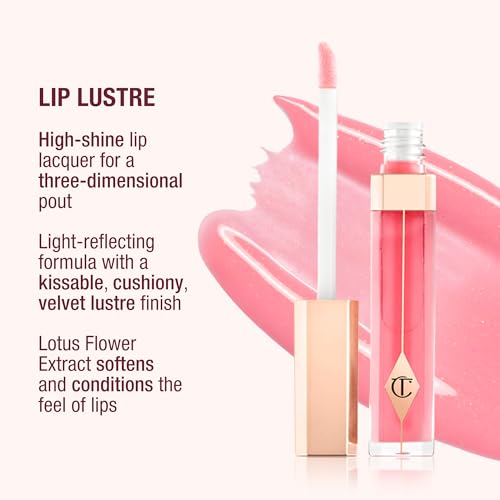 Image of Charlotte Tilbury Icon Baby Lip Duo Kit - Mini K.I.S.S.I.N.G Satin Shimmer Lipstick & Full Size Hall of Fame High Shine Gloss Set - Hydrating Long Lasting Makeup Duo for On-the-Go Glossy Shine