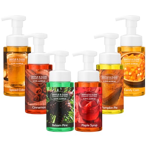 Image of 6 Pack Autumn Foaming Hand Soap with Pump, Hand Wash 8.75 fl oz