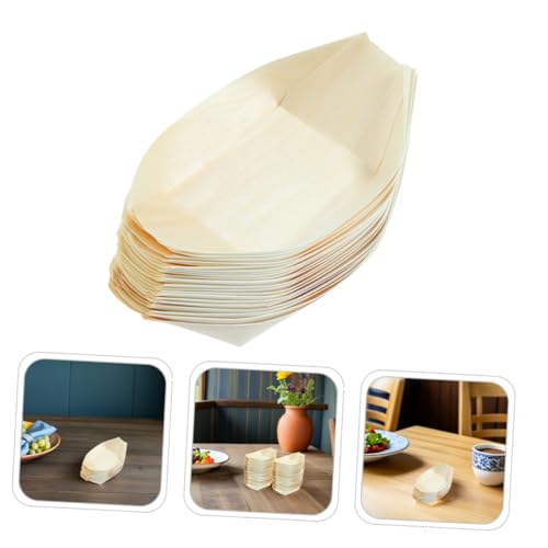 STOBAZA 200 placas de sushi de madera 13.5cm x 7.7cm miniatura 7