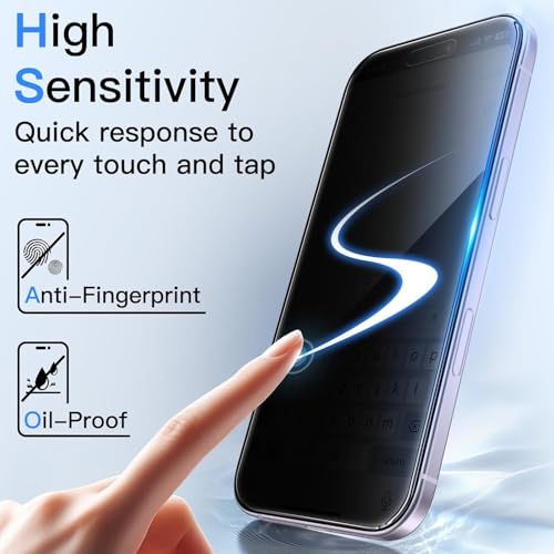 Image of Supershieldz (2 Pack) True 4-way 360 Privacy Tempered Glass Screen Protector Guard for iPhone 17 /16 Pro