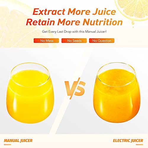 Co-Z Hand Press Juicer Machine, Manual Orange Juicer And Professional Citrus Juicer For Orange Juice Pom Lime Lemon Juice, Commercial Lemon Squeezer And Orange Crusher, Easy To Clean, Black #TOP3